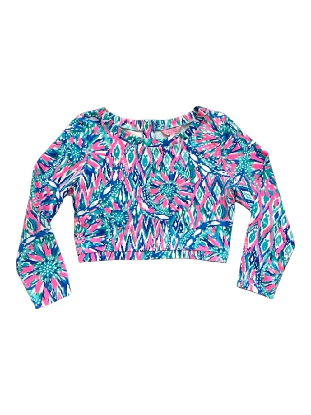 Lilly Pulitzer Carlita Crop Top in Tiki Pink Shake It Up Pattern Size large